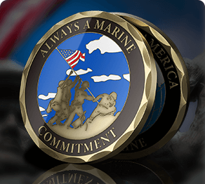 Custom made Marine Corps Challenge Coins