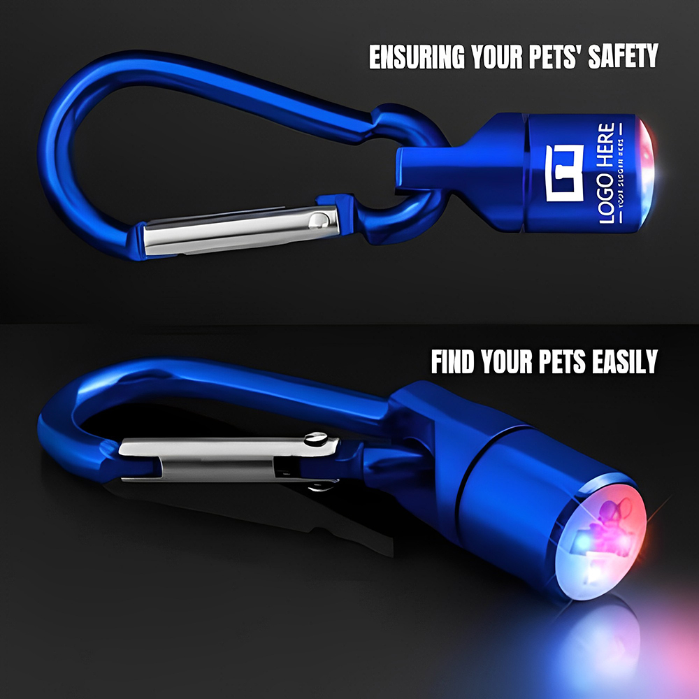 Flashing Light Pet Collar Tag Keychains